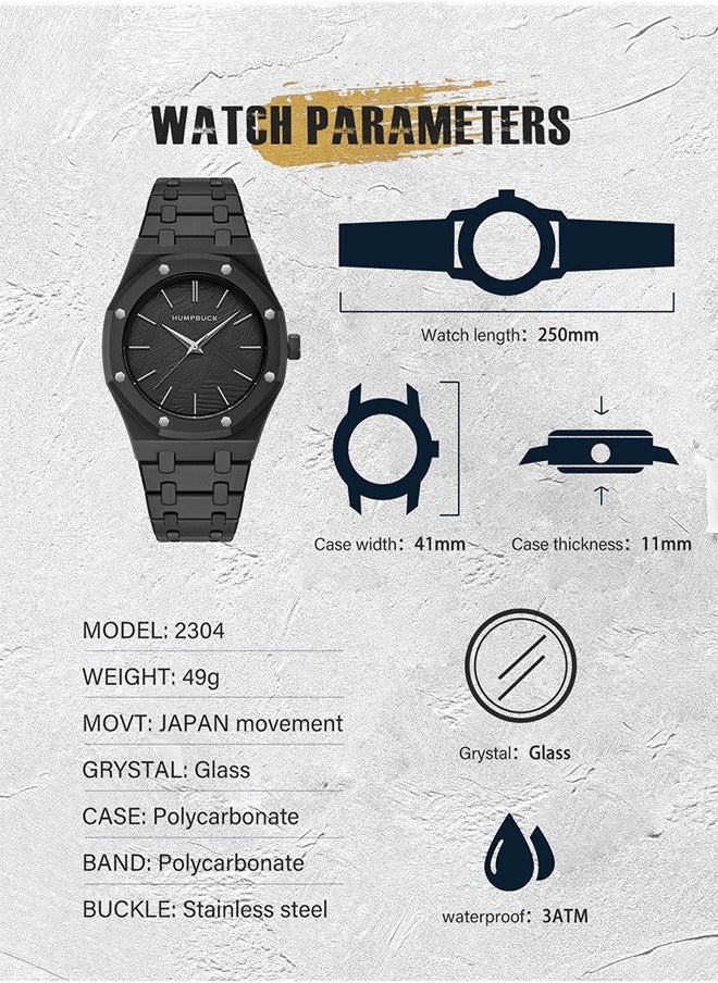 HUMPBUCK - Plastic Watch for Men & Women Minimalist Polycarbonate Waterproof Wristwatch Luminous Lightweight and Reliable for All-Day Use - Image 1