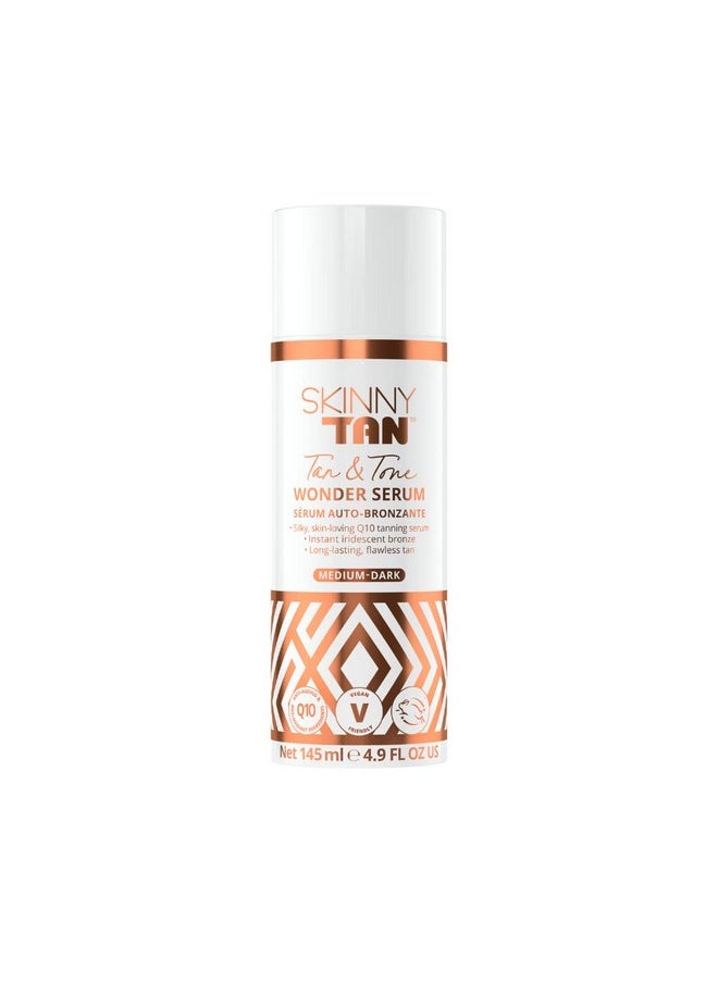 Skinny Tan - Wonder Serum Iridescent Guide Color Develops In 6 To 8 Hours Enrich With Aloe Vera And Vitamin E Blurs Redness And Imperfections Ideal For Dry Skin Mediumdark 4.9 Oz Bronzer - Image 1