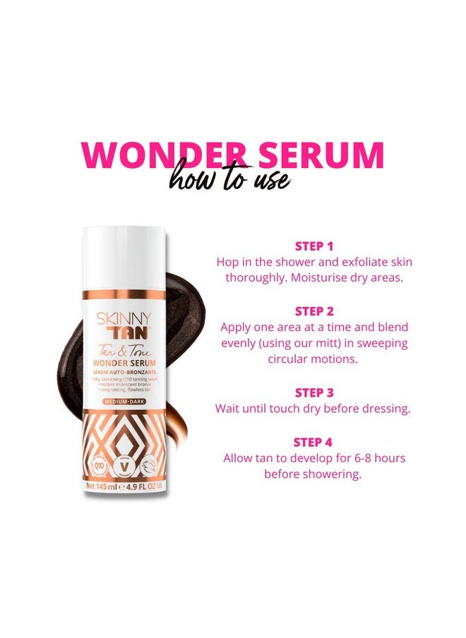 Skinny Tan - Wonder Serum Iridescent Guide Color Develops In 6 To 8 Hours Enrich With Aloe Vera And Vitamin E Blurs Redness And Imperfections Ideal For Dry Skin Mediumdark 4.9 Oz Bronzer - Image 1