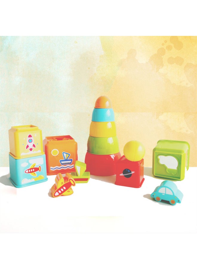 Children's Puzzle Jengle Figure Cognitive Playing Water Jengle Cup Toddler Building Blocks Early Education Toys-Specifications:HE0225 - Image 3