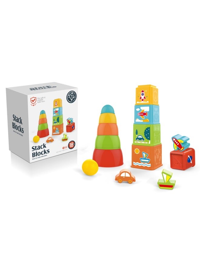 Children's Puzzle Jengle Figure Cognitive Playing Water Jengle Cup Toddler Building Blocks Early Education Toys-Specifications:HE0225 - Image 1