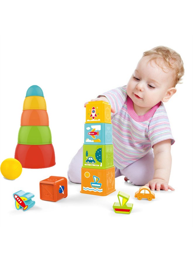 Children's Puzzle Jengle Figure Cognitive Playing Water Jengle Cup Toddler Building Blocks Early Education Toys-Specifications:HE0225 - Image 2