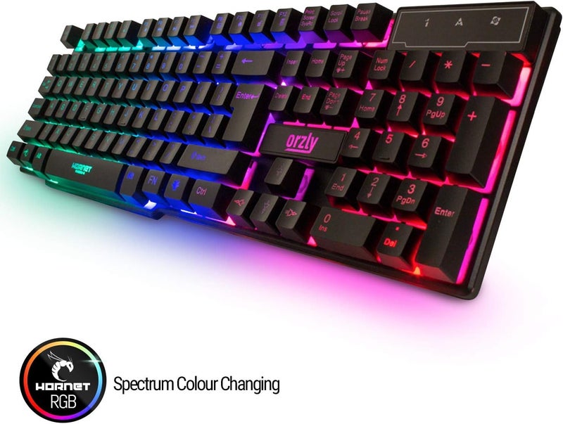 Orzly Gaming Keyboard and Mouse and Mouse pad and Gaming Headset, Wired LED RGB Backlight Bundle for PC Gamers and Xbox and PS4 Users - 4 in 1 Edition Hornet RX-250 - Image 3