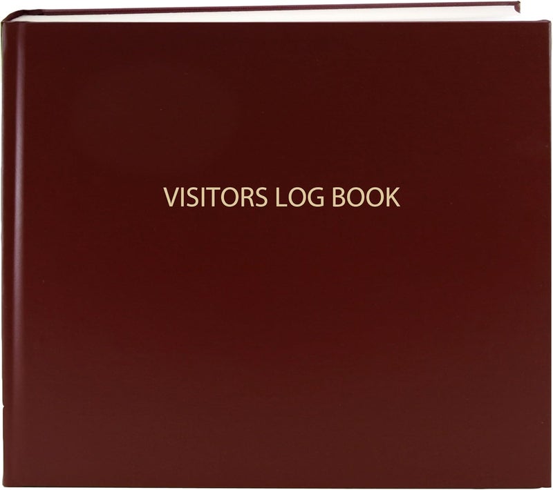 BookFactory Visitor Log Book Visitor Register Visitors Sign-in Book - 120 Pages, 8 7/8'' x 7'' - Burgundy Cover, Section Sewn Hardbound (Made in USA) - Image 1