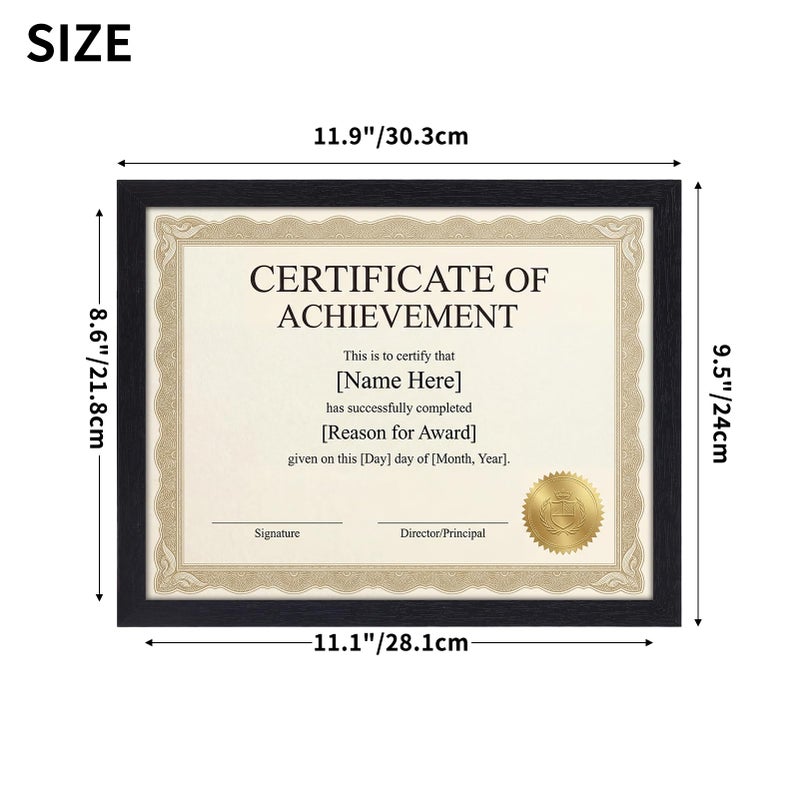 MEBRUDY 8.5 x 11 Picture Frame Set of 10, Black 8.5 by 11 Photo Frames Used for Certificate, Diploma, Document, Degree, Award, Wall Hanging or Tabletop Display - Image 3
