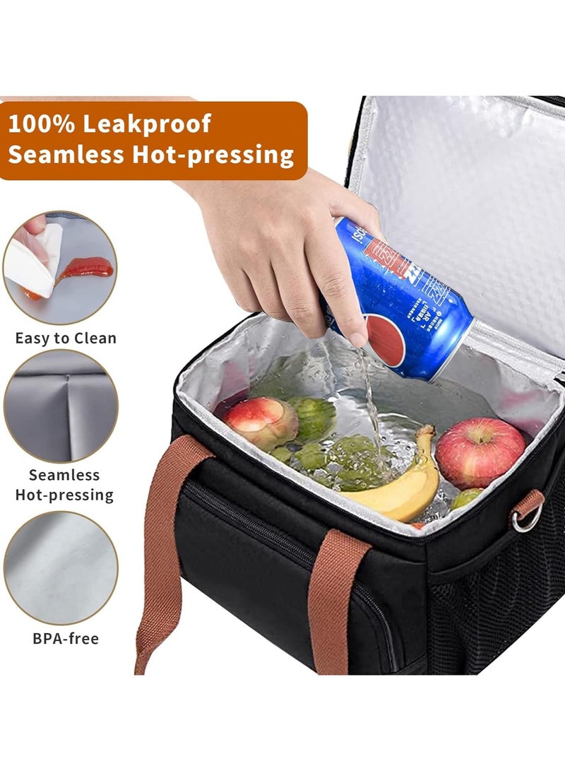 Large Lunch Bag, Expandable Waterproof Tiffin Bag for Office,Oxford Insulated Lightweight Lunch Box Bag Fresh-keeping Bag for Work, School and Picnic(12.5L)  - Image 4
