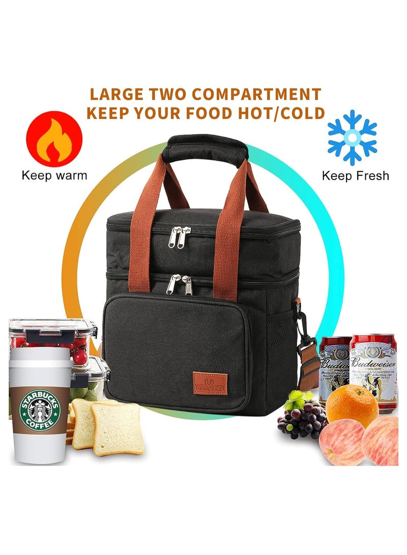 Large Lunch Bag, Expandable Waterproof Tiffin Bag for Office,Oxford Insulated Lightweight Lunch Box Bag Fresh-keeping Bag for Work, School and Picnic(12.5L)  - Image 3