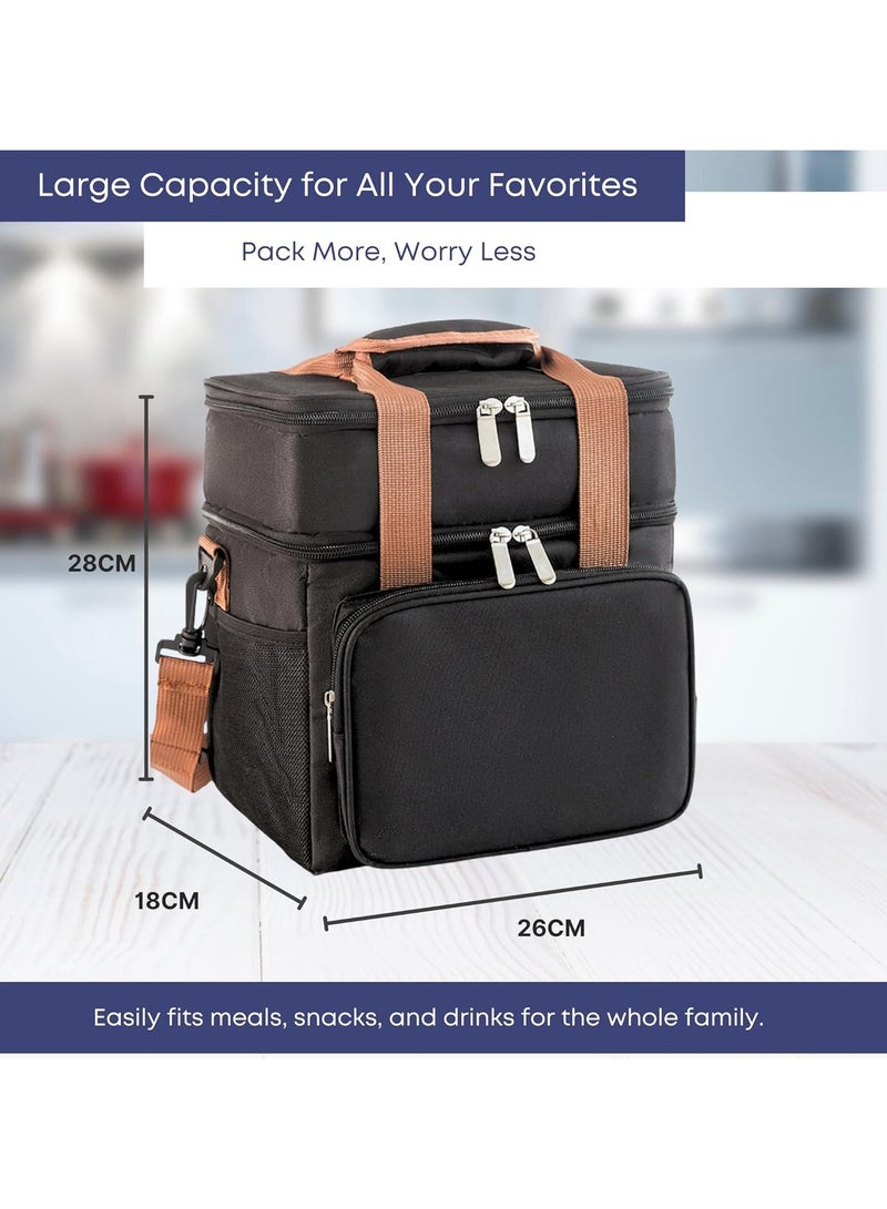 Large Lunch Bag, Expandable Waterproof Tiffin Bag for Office,Oxford Insulated Lightweight Lunch Box Bag Fresh-keeping Bag for Work, School and Picnic(12.5L)  - Image 5