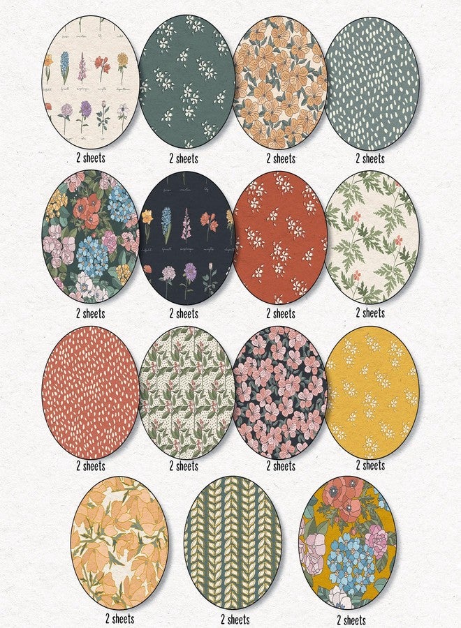 Whaline 30 Sheets Flower Garden Pattern Paper Vintage Botanic Scrapbook Specialty Paper Double Sided Floral Decorative Craft Papers For DIY Card Making Photo Album Decor, 6 x 6 Inch - Image 3