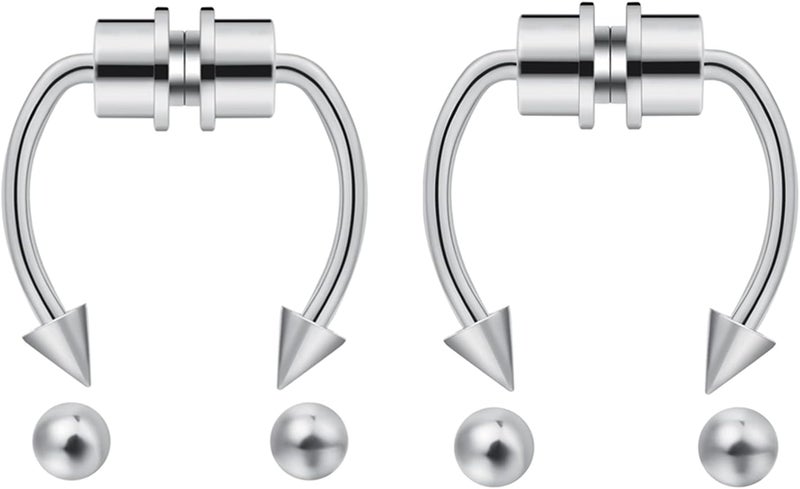 outerunner Store Fake Nose Ring Septum Piercing Magnet Magnetic Nose Hoop Rings Faux Septum Rings Non Piercing Clip On Nose Hoop Rings - Image 1