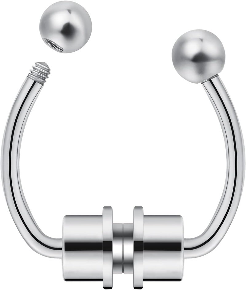 outerunner Store Fake Nose Ring Septum Piercing Magnet Magnetic Nose Hoop Rings Faux Septum Rings Non Piercing Clip On Nose Hoop Rings - Image 3
