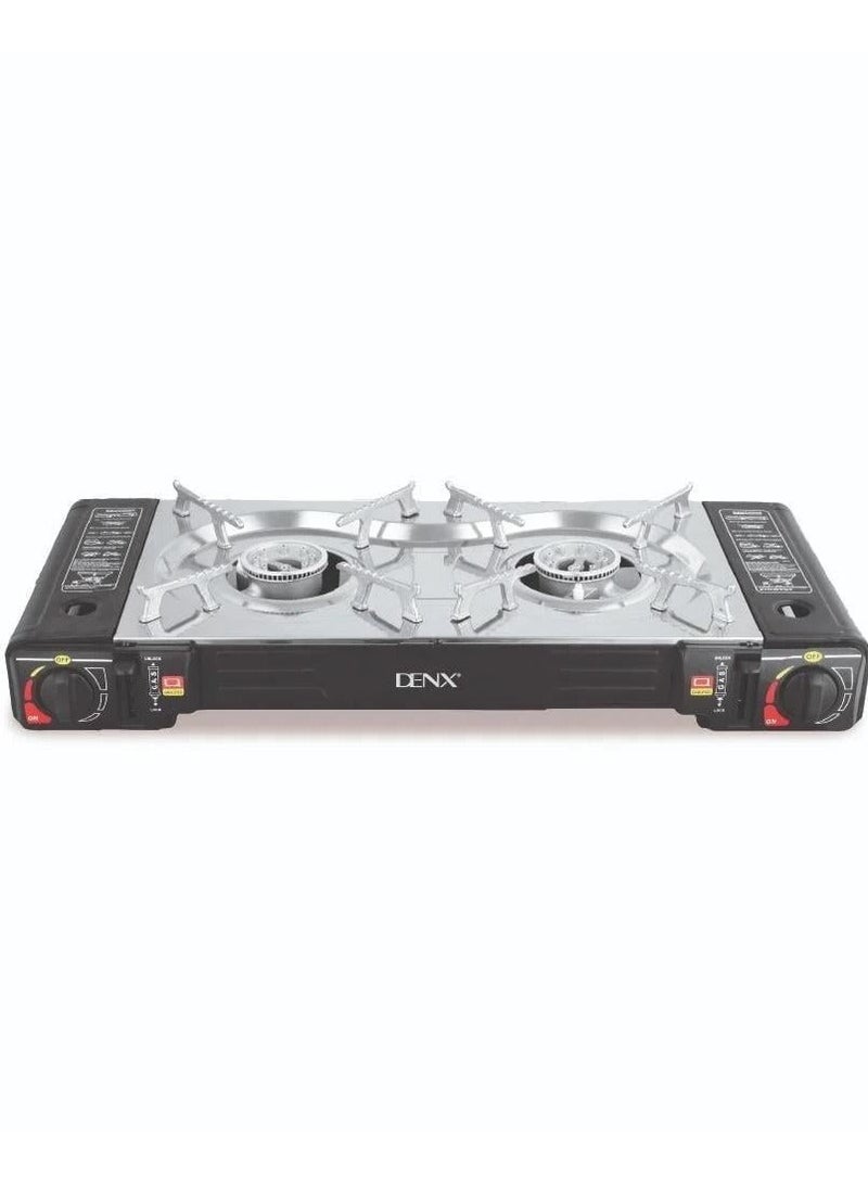 Denx 2 Burner Portable Gas Stove for Travel and Camping - Image 2
