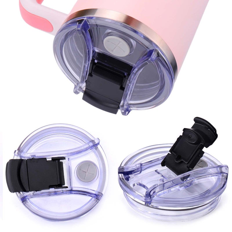 AIERSA 2Pcs Lid Replacement for Stanley Quencher Cup 40 oz Tumbler with Handle Flip Spill Stopper Lid Spillproof Dustproof Stanley Cup Accessories