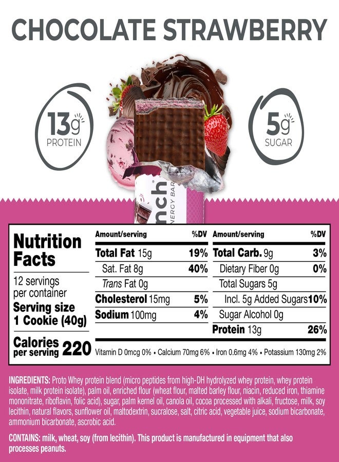 Power Crunch Protein Wafer Bars, High Protein Snacks with Delicious Taste, Chocolate Strawberry, 1.4 Ounce (12 Count) - Image 3