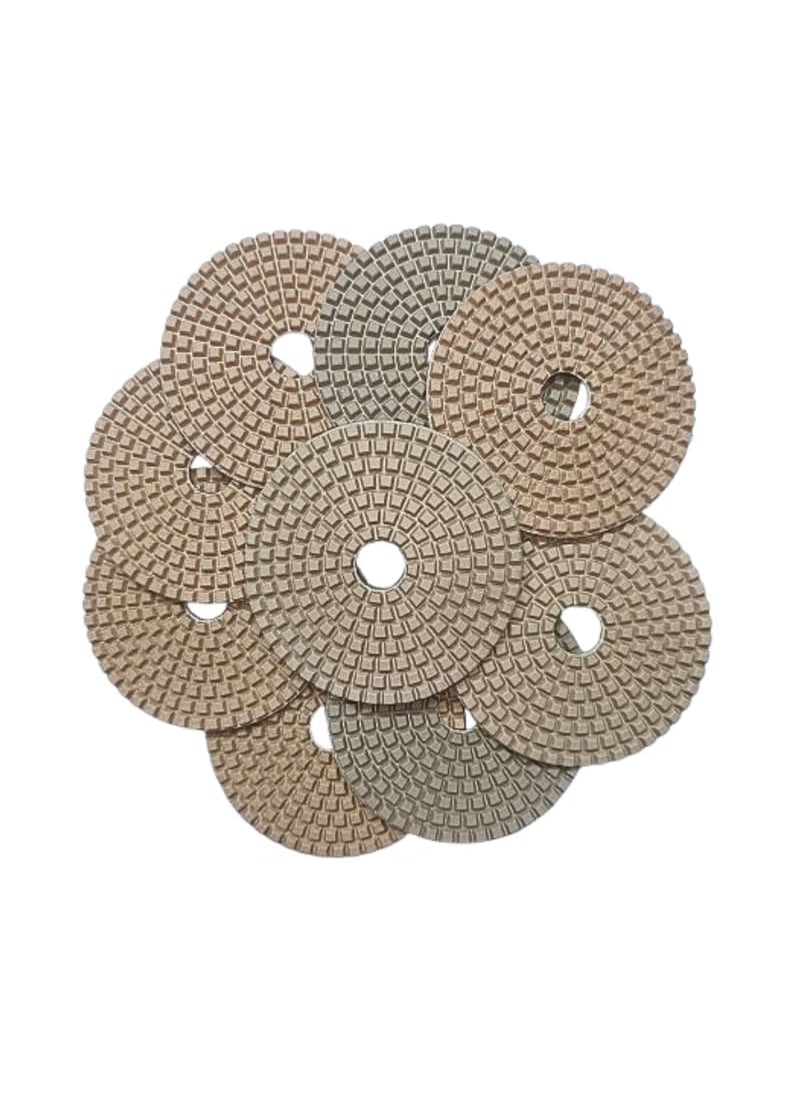 pioneerabrasive Pioneer Abbrasive 5MM Diamond Polishing Pads 10pcs Pioneer Abbrasive4 Inch Pads for Marble Granite Stone Polishing Grinding  - Image 1