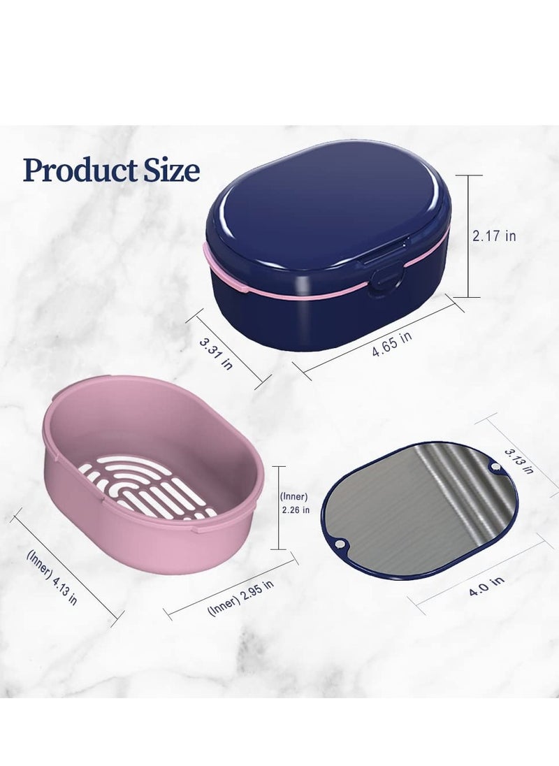 Denture Case Denture Bath Box for Traveling Perfectly Denture Cup Clean Care for Retainer Mouth Guard Denture for Cleaning Household Office