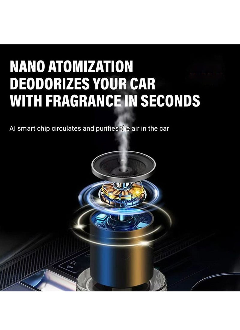MOCOM - AI Intelligent Wireless Car & Home Aromatherapy Spray – 160ml Smart Air Fragrance Machine with Starry Sky Projection, Adjustable Scent Intensity, USB Rechargeable, Cup Holder Fit – Portable Electric Humidifier & Car Perfume Diffuser - Image 1