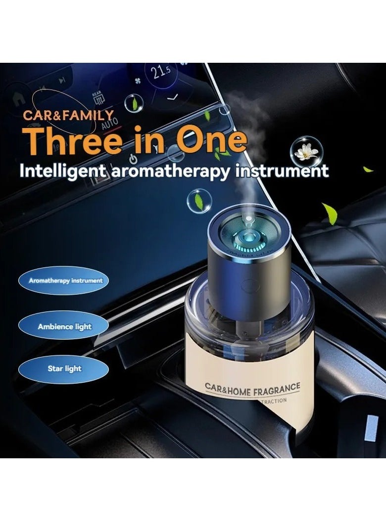 MOCOM - AI Intelligent Wireless Car & Home Aromatherapy Spray – 160ml Smart Air Fragrance Machine with Starry Sky Projection, Adjustable Scent Intensity, USB Rechargeable, Cup Holder Fit – Portable Electric Humidifier & Car Perfume Diffuser - Image 1