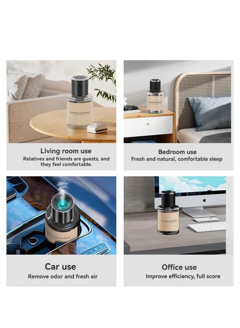 MOCOM - AI Intelligent Wireless Car & Home Aromatherapy Spray – 160ml Smart Air Fragrance Machine with Starry Sky Projection, Adjustable Scent Intensity, USB Rechargeable, Cup Holder Fit – Portable Electric Humidifier & Car Perfume Diffuser - Image 1