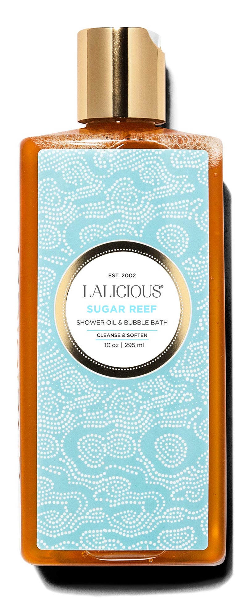 LaLicious Sugar Reef Shower Oil  Bubble Bath  Shower Cleanser with Topical Probiotics  Grapeseed Oil No Parabens 10oz
