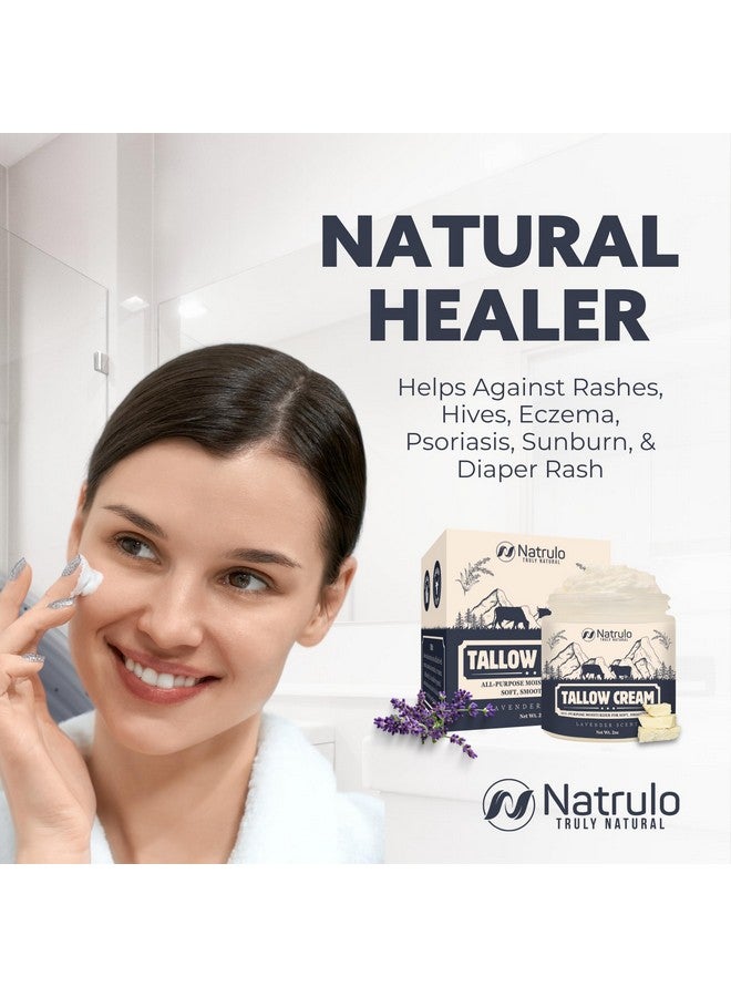 Natrulo Beef Tallow Cream - All Natural Grass Fed Beef Tallow and Honey All Purpose Balm - Moisturizing Face and Body Lotion for Eczema, Cracked, Dry, Itchy, Irritated Skin - Skin Repair Skincare Made in USA - Image 4