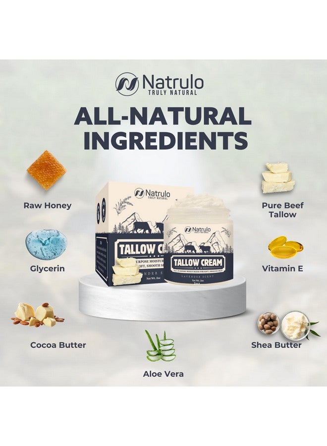 Natrulo Beef Tallow Cream - All Natural Grass Fed Beef Tallow and Honey All Purpose Balm - Moisturizing Face and Body Lotion for Eczema, Cracked, Dry, Itchy, Irritated Skin - Skin Repair Skincare Made in USA - Image 5