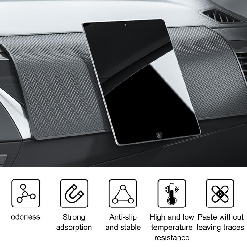 GLSOWEE Car Dashboard Anti-Slip Mat  10.6""?5.9"" Universal Car Dash Sticky Rubber Mat  Multifunctional Non-Slip Adhesive Pad Auto Dash Gripping Mat For Cell Phones  Keys  Coins  Sunglasses (Grid) - Image 4