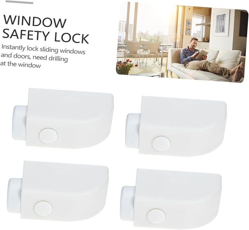 Jojofuny 8pcs White Sliding Door Security Latch Window Safety Lock Theft Deterrent - Image 5