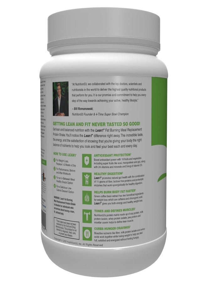 لين1 مسحوق بروتين بديل الوجبات Lean1، بنكهة الشوكولاتة، عبوة تحتوي على 15 حصة - Image 2