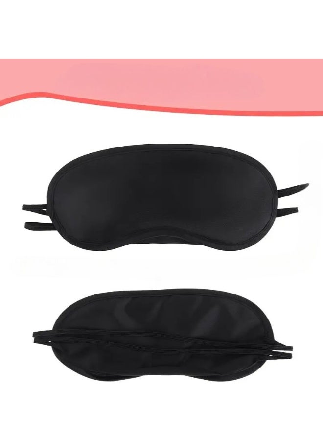 Generic 6 pieces of eye masks for sleeping or another name for sleeping glasses, soft and padded, made of polyester, black color, with an elastic strap. It is a special eye mask for sleeping or napping in the middle of the day. Suitable for use while traveling on a plane, car, or ship, or when relaxing or napping on the beach in the sun, or during a daytime nap on the living room sofa in a bright place. You may also give it as a gift to someone you love - Image 3