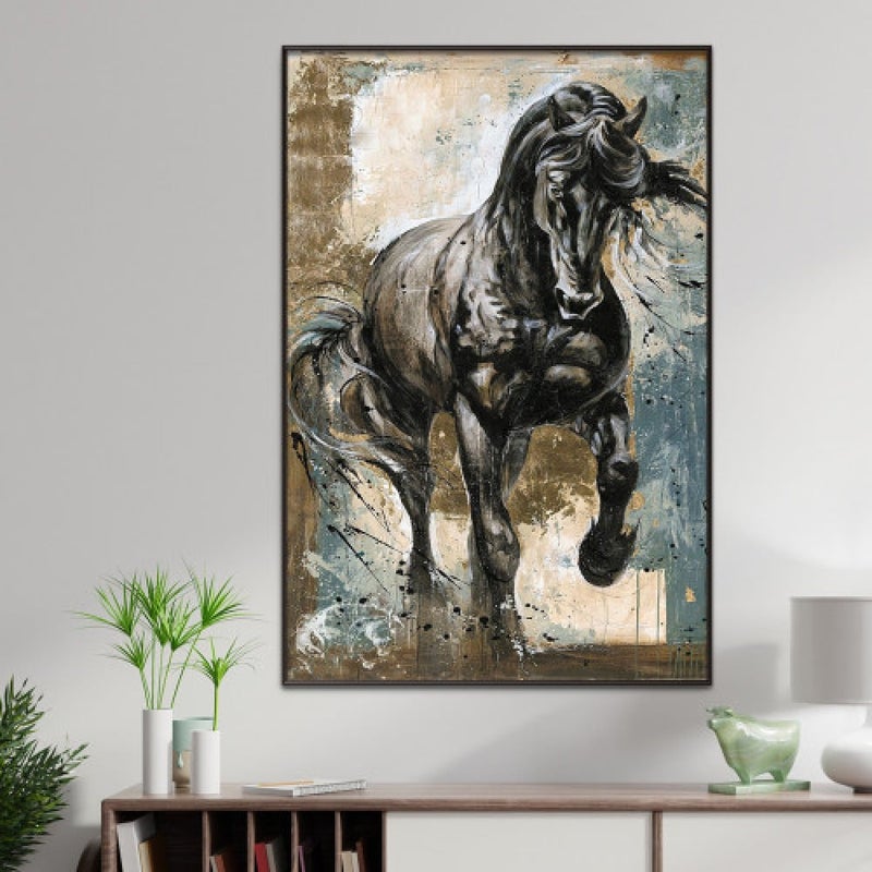 ماركتنا لوحة قماشية بتصميم مودرن مع برواز مجوف مقاس (50×70) قطعة واحدة - Image 1