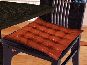 Dekor World Orange Allover Sequin Chair Pad (16"X16"/40cmx40cmOrange) - Image 2