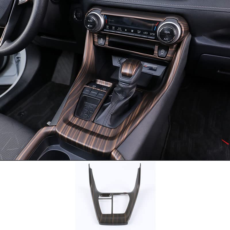 ERIDANUS Auto Accessories Fit for RAV4 2024 2023 2022 2021 2020 2019 Interior Gear Shift Box Panel Frame Overlay Cover Trim Peach Wood Style ABS 1 PC
