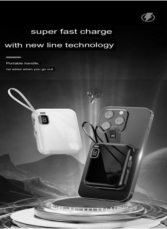 ZCM-HAPPY - 66w fast charging power bank 20000mAh large capacity mini PD two-way fast charging mobile power printing with self-contained line - Image 1