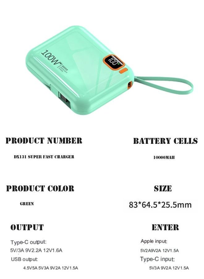 ZCM-HAPPY - 66w fast charging power bank 20000mAh large capacity mini PD two-way fast charging mobile power printing with self-contained line - Image 1