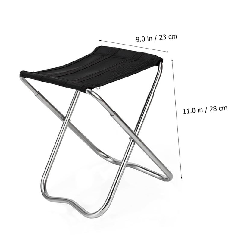 Lightweight Portable Folding Fishing Chair Compact for Camping Hiking Picnic Beach Black - Image 4