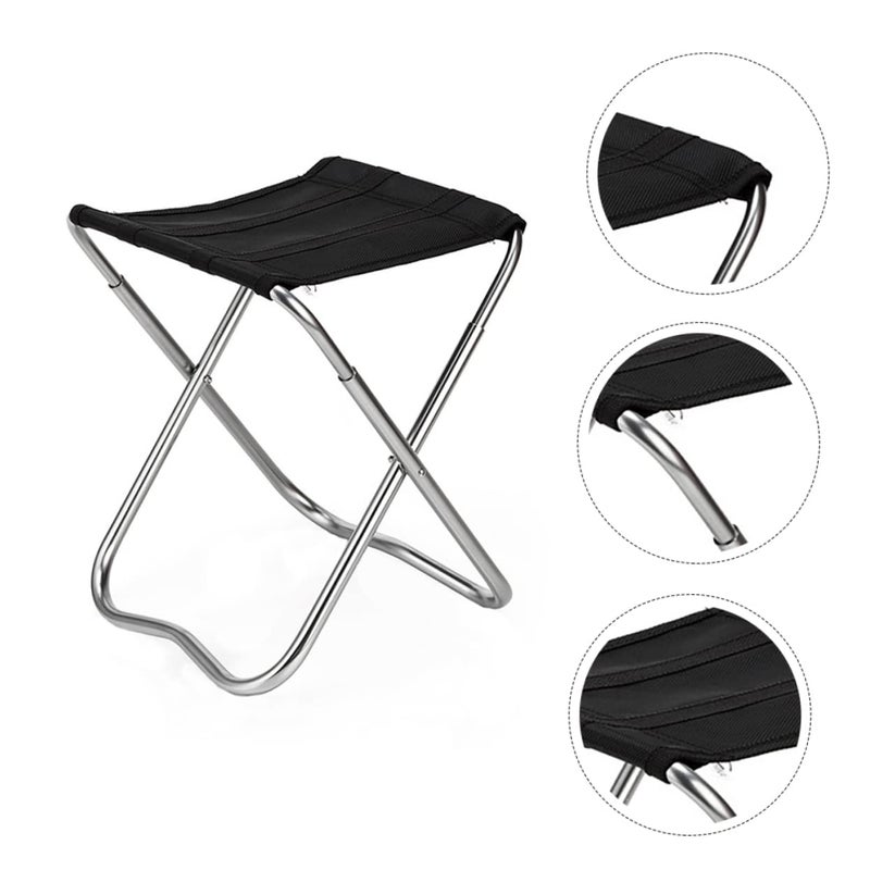Lightweight Portable Folding Fishing Chair Compact for Camping Hiking Picnic Beach Black - Image 5