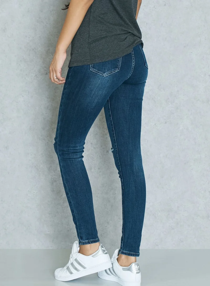 Ginger Knee Slit Skinny Jeans