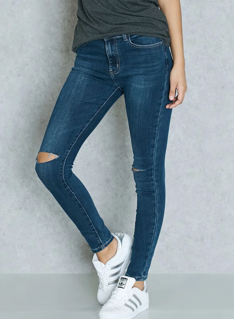 Ginger Knee Slit Skinny Jeans