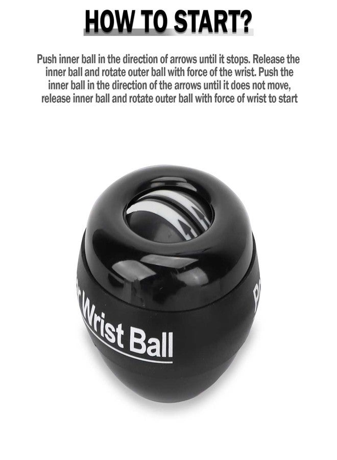 4MYL Gyro Ball Wrist Exerciser with Auto Start Power Ball - Gyroscopic Hand Grip Trainer for Forearm, Wrist, Finger & Arm Strength Training, Fitness, Sports & Physiotherapy (Black) - Image 5