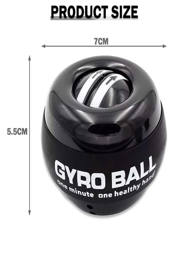 4MYL Gyro Ball Wrist Exerciser with Auto Start Power Ball - Gyroscopic Hand Grip Trainer for Forearm, Wrist, Finger & Arm Strength Training, Fitness, Sports & Physiotherapy (Black) - Image 3