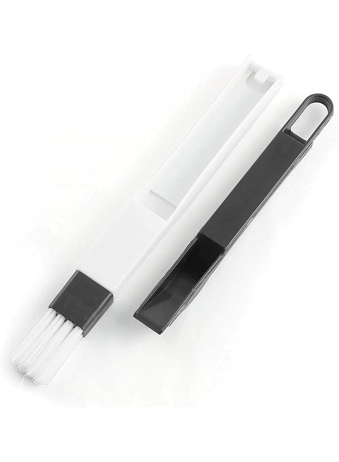 promass Window Groove Brush, Window Track Door Groove Corner Detachable Cleaning Brush with Dustpan Multipurpose Hand-held Cleaning Brush Keyboard Cleaner Cleaning Tools (Black) - Image 1