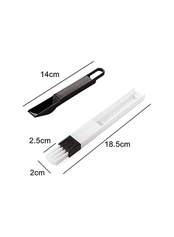 promass Window Groove Brush, Window Track Door Groove Corner Detachable Cleaning Brush with Dustpan Multipurpose Hand-held Cleaning Brush Keyboard Cleaner Cleaning Tools (Black) - Image 2