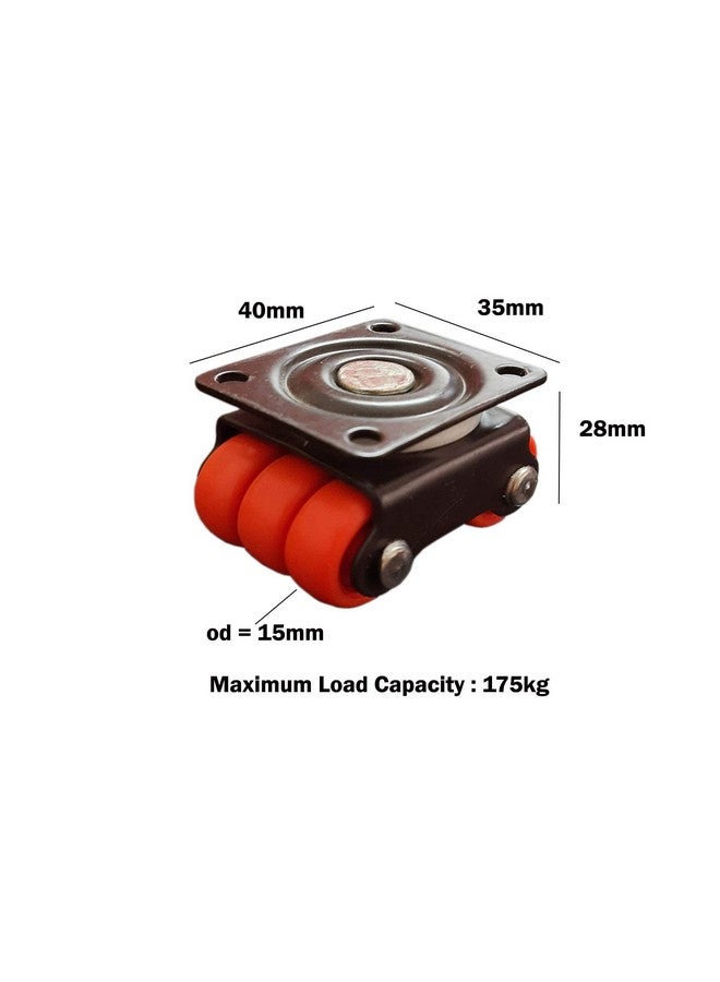 MHS Revolving Baby Sixer Caster Wheels with Screws, 175 KG Load Capacity, Set of 4 - Smooth and Durable Furniture Casters - Image 5