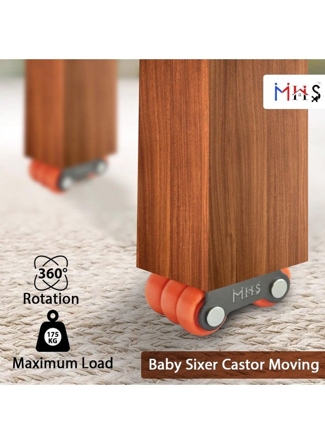 MHS Revolving Baby Sixer Caster Wheels with Screws, 175 KG Load Capacity, Set of 4 - Smooth and Durable Furniture Casters - Image 2