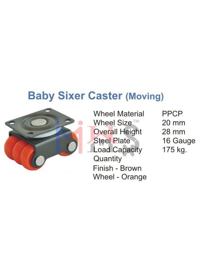 MHS Revolving Baby Sixer Caster Wheels with Screws, 175 KG Load Capacity, Set of 4 - Smooth and Durable Furniture Casters - Image 4