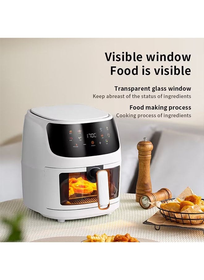 Arabest - 8L Visual Air Fryer,Healthy Cooking,Intelligent Control Panel,2400W High Power,Cooking French Fries/Cakes,For Family Gatherings/Hotel Restaurants(White) - Image 1