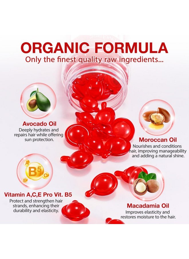 Frovetani Hair Vitamin Serum Capsule 50 Caps, Hair Treatment Serum, No Rinse with Moroccan Oil Macadamia Oil Avocado Oil, Vitamins A,C,E Pro Vit. B5, Strengthen & Hydrate Hair - For All Hair Types  - Image 3