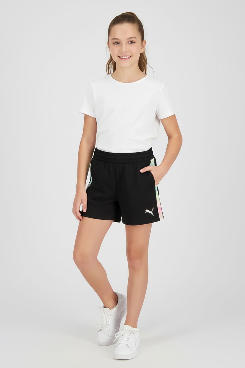 PUMA Kids Girl Brand Logo Outdoor Shorts, Black - Image 1