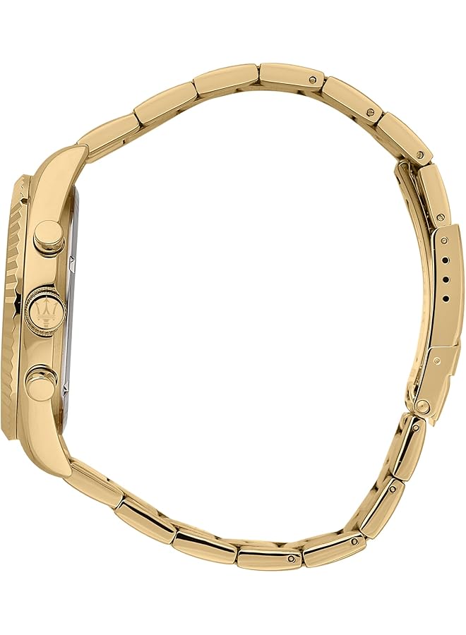 مازيراتي ساعة كومبيتيزيوني متعددة الوظائف للرجال 43 مم باللون الذهبي R8853100026 - Image 2